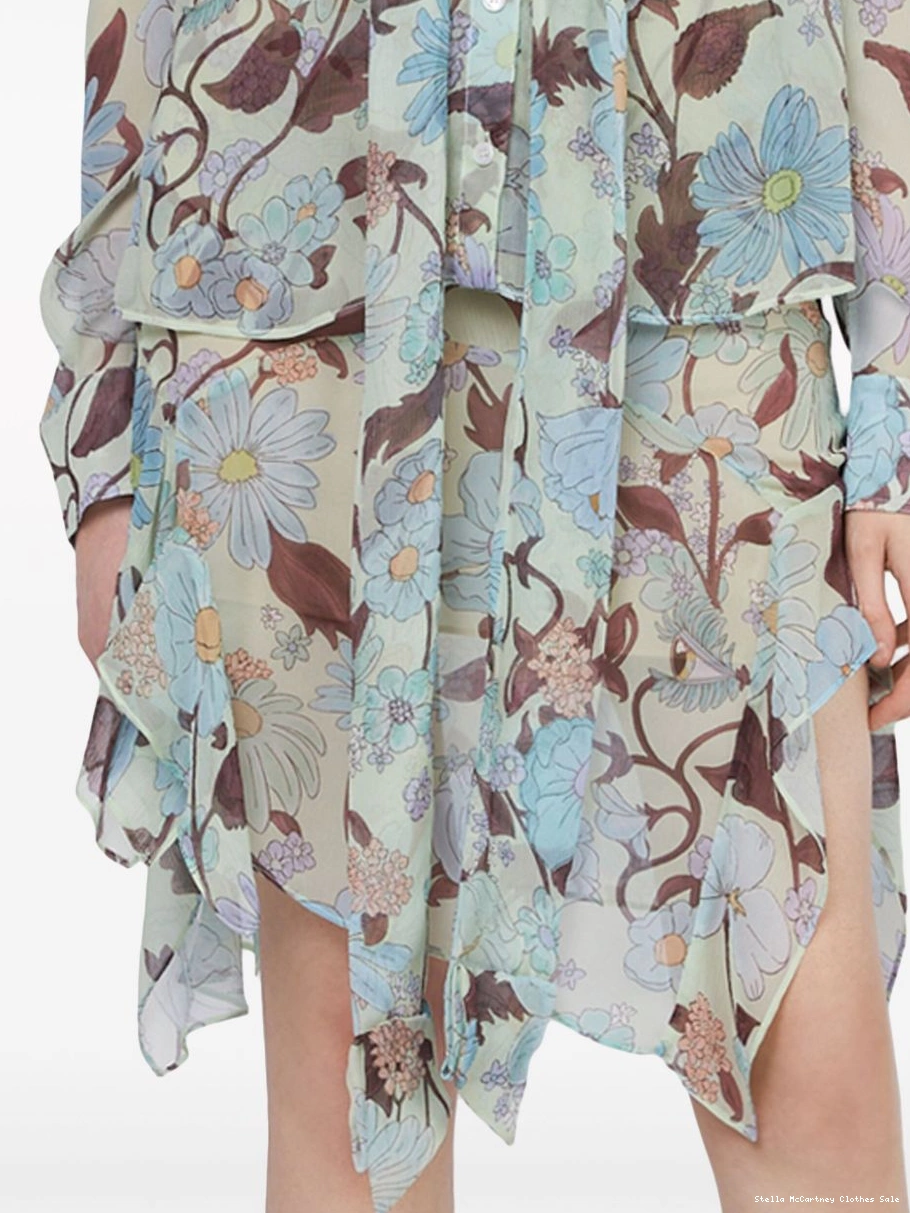 Cheap chiffon Garden-print Lady skirt Women Stella silk McCartney 0715